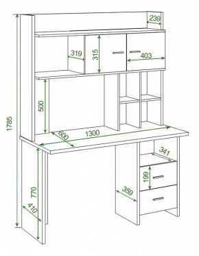 Стол компьютерный Домино Lite СКЛ-Прям130+НКЛХ-130 в Кудымкаре - kudymkar.mebel24.online | фото 2