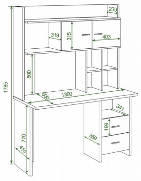 Стол компьютерный Домино Lite СКЛ-Прям130Р+НКЛХ-130 в Кудымкаре - kudymkar.mebel24.online | фото 2