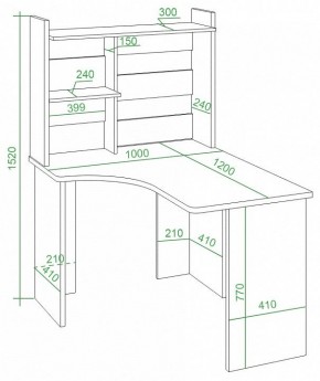 Стол компьютерный Домино Lite СКЛ-Угл120+НКЛ-100 в Кудымкаре - kudymkar.mebel24.online | фото 2