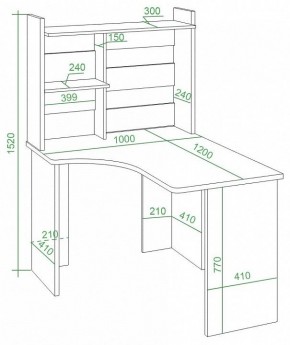 Стол компьютерный Домино Lite СКЛ-Угл120+НКЛ-100 в Кудымкаре - kudymkar.mebel24.online | фото 2