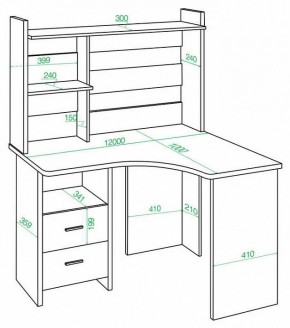 Стол компьютерный Домино Lite СКЛ-Угл120+НКЛХ-120 в Кудымкаре - kudymkar.mebel24.online | фото 2