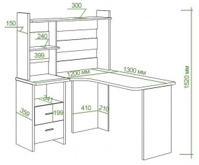 Стол компьютерный Домино Lite СКЛ-Угл130+НКЛ-120 в Кудымкаре - kudymkar.mebel24.online | фото 2
