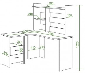 Стол компьютерный Домино Lite СКЛ-Угл130+НКЛ-130 в Кудымкаре - kudymkar.mebel24.online | фото 3