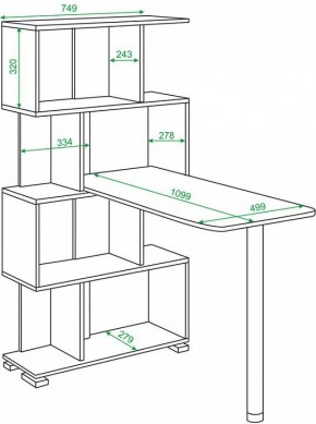 Стол компьютерный Домино нельсон СЛ-5-4СТ в Кудымкаре - kudymkar.mebel24.online | фото 2