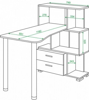 Стол компьютерный Домино СЛ-5-3СТ-2+БЯ в Кудымкаре - kudymkar.mebel24.online | фото 2