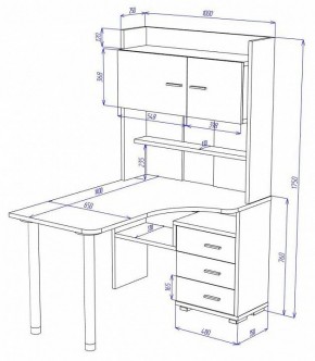 Стол компьютерный Домино СР-133-140 в Кудымкаре - kudymkar.mebel24.online | фото 2