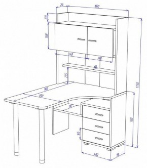 Стол компьютерный Домино СР-133-140 в Кудымкаре - kudymkar.mebel24.online | фото 2