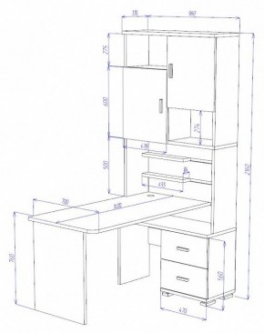 Стол компьютерный Домино СР-720/140 в Кудымкаре - kudymkar.mebel24.online | фото 2