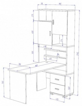 Стол компьютерный Домино СР-720/160 в Кудымкаре - kudymkar.mebel24.online | фото 2