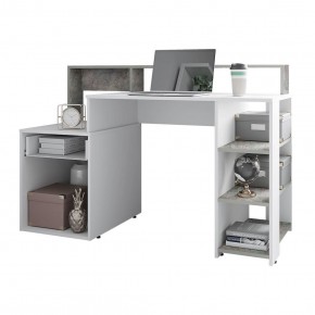 Стол компьютерный Лайф (белый/бетон) в Кудымкаре - kudymkar.mebel24.online | фото 2