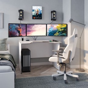 Стол компьютерный ВАРДИГ K2 100x82, белый/серебристый в Кудымкаре - kudymkar.mebel24.online | фото 4