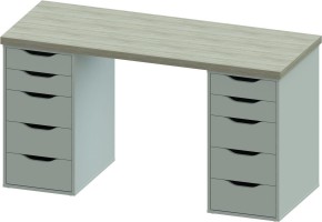 Стол письменный Ингар 2/55 140x75x55, дуб беленый/белый в Кудымкаре - kudymkar.mebel24.online | фото 2