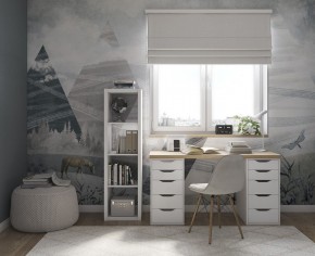 Стол письменный Ингар 2/55 140x75x55, дуб беленый/белый в Кудымкаре - kudymkar.mebel24.online | фото 4