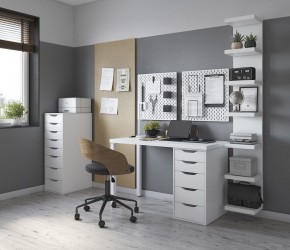 Стол письменный Ингар белый, 140x75, с одной тумбой в Кудымкаре - kudymkar.mebel24.online | фото 2