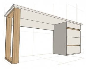 Стол письменный с тумбой 4 ящика (1250) в Кудымкаре - kudymkar.mebel24.online | фото 2