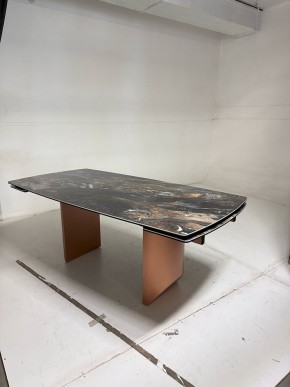 Стол ПУАНТО 200 TITANIUM LAWA NERO, керамика / МЕДЬ каркас М-City в Кудымкаре - kudymkar.mebel24.online | фото 4