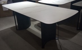 Стол RASMUS 160 TL-45 Белый мрамор, испанская керамика / черный каркас, ®DISAUR в Кудымкаре - kudymkar.mebel24.online | фото 2