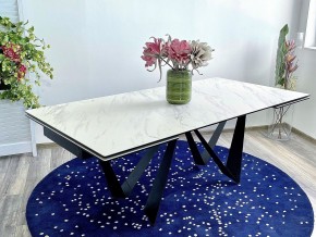 Стол RIETI 200 KL-99 Белый мрамор матовый, итальянская керамика / черный каркас, ®DISAUR в Кудымкаре - kudymkar.mebel24.online | фото 2