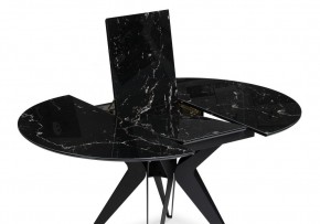 Стол стеклянный Рикла 110(150)х110х76 черный мрамор / черный в Кудымкаре - kudymkar.mebel24.online | фото 4