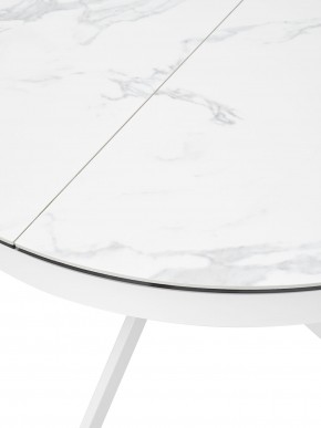 Стол TRENTO 120 HIGH GLOSS STATUARIO Белый мрамор глянцевый, керамика/ белый каркас, ®DISAUR в Кудымкаре - kudymkar.mebel24.online | фото 4