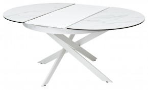 Стол TRENTO 120 HIGH GLOSS STATUARIO Белый мрамор глянцевый, керамика/ белый каркас, ®DISAUR в Кудымкаре - kudymkar.mebel24.online | фото 6