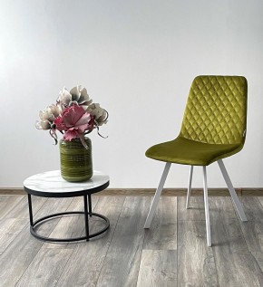 Стул DAIQUIRI BLUVEL-75 OLIVA / белый каркас, велюр М-City в Кудымкаре - kudymkar.mebel24.online | фото 3