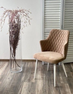 Стул HERMAN 360 град. БЕЖЕВЫЙ #5, велюр / белый каркас М-City в Кудымкаре - kudymkar.mebel24.online | фото 3