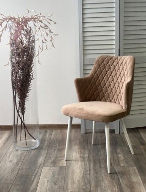 Стул HERMAN 360 град. БЕЖЕВЫЙ #5, велюр / белый каркас М-City в Кудымкаре - kudymkar.mebel24.online | фото 4