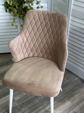 Стул HERMAN 360 град. БЕЖЕВЫЙ #5, велюр / белый каркас М-City в Кудымкаре - kudymkar.mebel24.online | фото 5