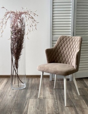 Стул HERMAN 360 град. ЛАТТЕ #25, велюр / белый каркас М-City в Кудымкаре - kudymkar.mebel24.online | фото 2