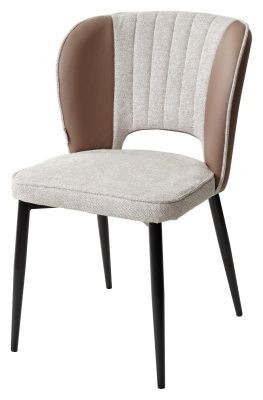 Стул HERMES WZ2042-02 светло-бежевый фактурный велюр/ HK017-31 серо-коричневый PU, М-City в Кудымкаре - kudymkar.mebel24.online | фото 1