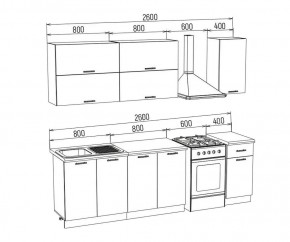 ТЕХНО-3 Кухонный гарнитур 2,0 м Компоновка №2 в Кудымкаре - kudymkar.mebel24.online | фото