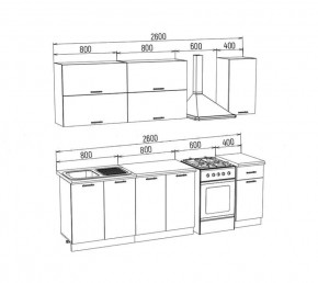 ТЕХНО Кухонный гарнитур 2,0 м Компоновка №2 в Кудымкаре - kudymkar.mebel24.online | фото 10