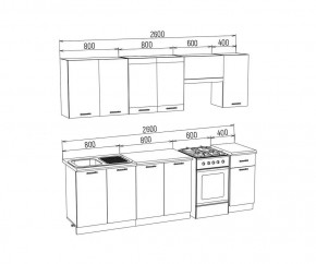 ТЕХНО Кухонный гарнитур 2,6 м Компоновка №3 в Кудымкаре - kudymkar.mebel24.online | фото 6