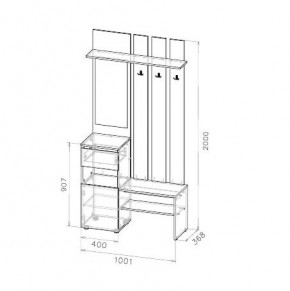 Токио Вешалка с зеркалом в Кудымкаре - kudymkar.mebel24.online | фото 3