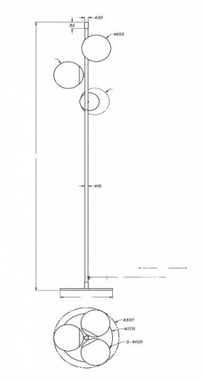 Торшер Maytoni Nostalgia MOD048FL-03G в Кудымкаре - kudymkar.mebel24.online | фото 3