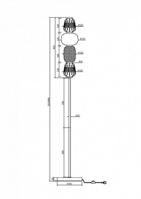 Торшер Maytoni Pattern MOD267FL-L32G3K в Кудымкаре - kudymkar.mebel24.online | фото 3