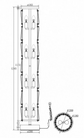 Торшер Maytoni Puntes MOD043FL-08G в Кудымкаре - kudymkar.mebel24.online | фото 3