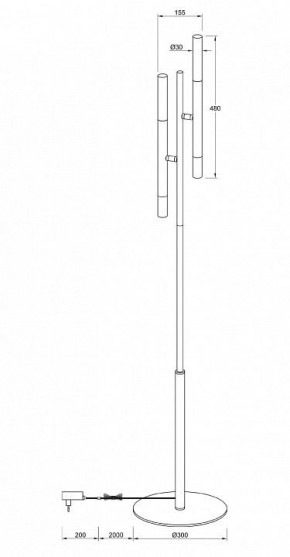 Торшер Maytoni Vigo MOD070FL-02B в Кудымкаре - kudymkar.mebel24.online | фото 3