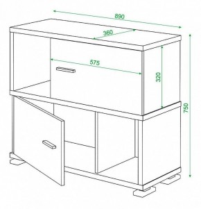 Тумба комбинированная Домино СБ-30/2 в Кудымкаре - kudymkar.mebel24.online | фото 3