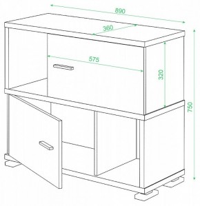 Тумба комбинированная СБ-30/2 в Кудымкаре - kudymkar.mebel24.online | фото 2