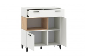 Тумба НМ 013.80 "Bergen" (Белый/Дуб бунратти) в Кудымкаре - kudymkar.mebel24.online | фото 2