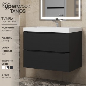 Тумба под раковину Uperwood Tanos 70 см, подвесная, черная матовая в Кудымкаре - kudymkar.mebel24.online | фото 3