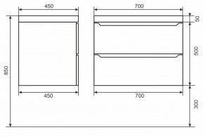 Тумба под раковину Uperwood Tanos 70 см, подвесная, черная матовая в Кудымкаре - kudymkar.mebel24.online | фото 6