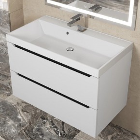 Тумба под раковину Uperwood Tanos 80 см, подвесная, белая/графит в Кудымкаре - kudymkar.mebel24.online | фото 8
