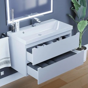 Тумба под раковину Uperwood Tanos 90 см, подвесная, белая матовая в Кудымкаре - kudymkar.mebel24.online | фото 4
