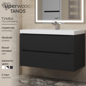 Тумба под раковину Uperwood Tanos 90 см, подвесная, черная матовая в Кудымкаре - kudymkar.mebel24.online | фото 3