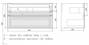 Тумба под раковину Uperwood Tanos 90 см, подвесная, черная матовая в Кудымкаре - kudymkar.mebel24.online | фото 7