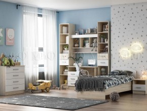 МАРТИНА Тумба прикроватная (Белый глянец/дуб сонома) в Кудымкаре - kudymkar.mebel24.online | фото 3