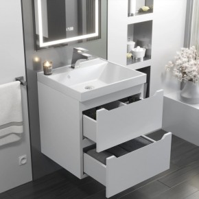 Тумба с раковиной Uperwood Tanos 50 см, подвесная, белая матовая в Кудымкаре - kudymkar.mebel24.online | фото 11